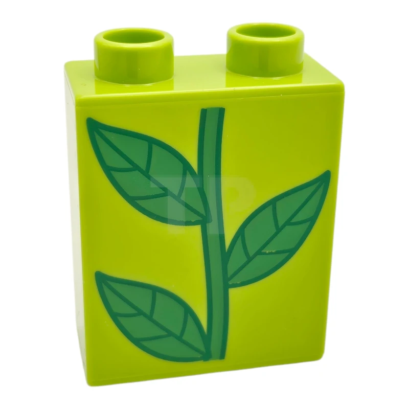 LEGO&reg; 6482759 - 4066pb837 - DUPLO Brick 1 x 2 x 2 with Stem and Leaves Pattern