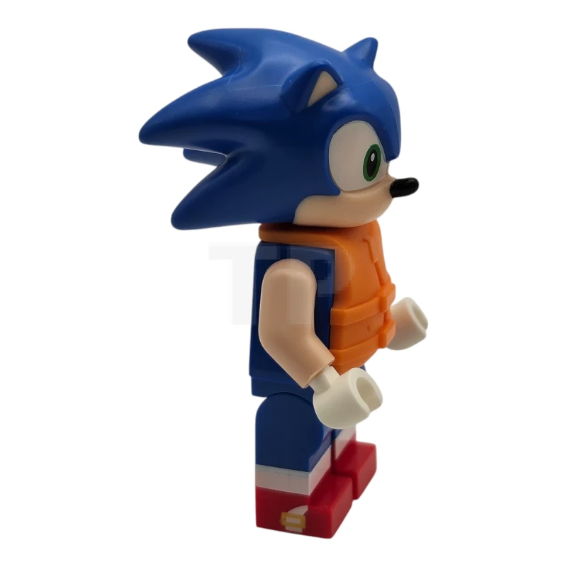 LEGO&reg; son024 Sonic the Hedgehog - Light Nougat Face and Arms, Grin to Left, Orange Life Jacket