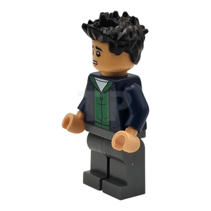 LEGO&reg; jw124 Kenji Kon - Dunkelblaue Jacke über grünem Kapuzenpulli, dunkelbläulich-graue Beine