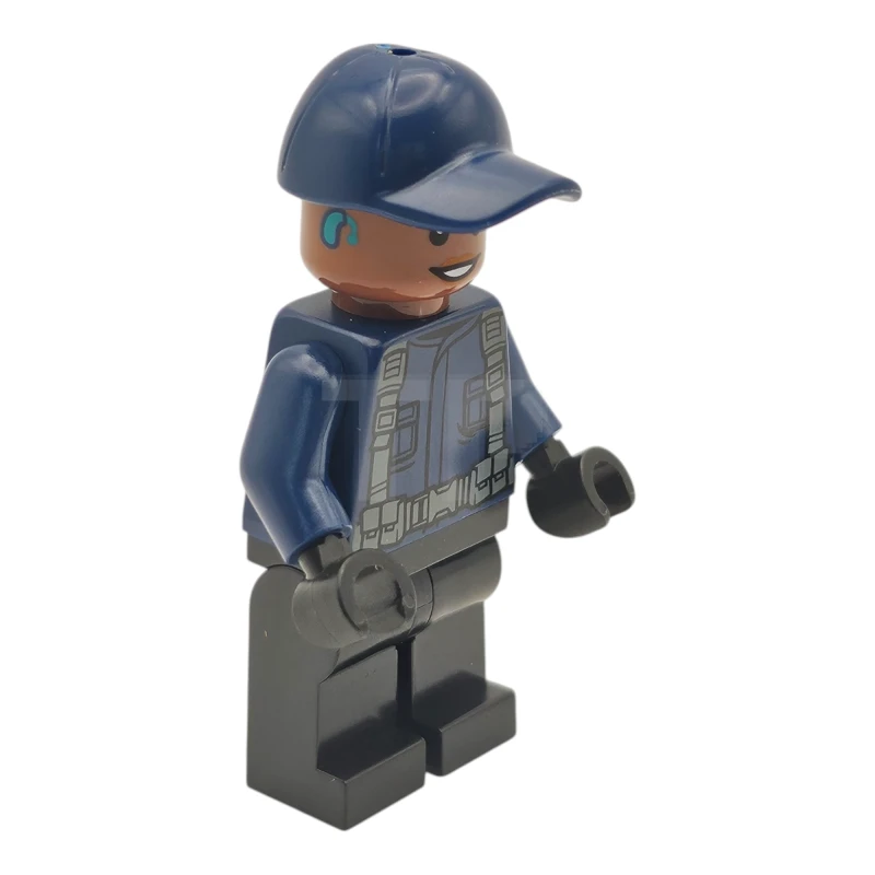 LEGO&reg; jw123 ACU Guard / Driver - Female, Dark Blue Cap, Black Legs, Smile