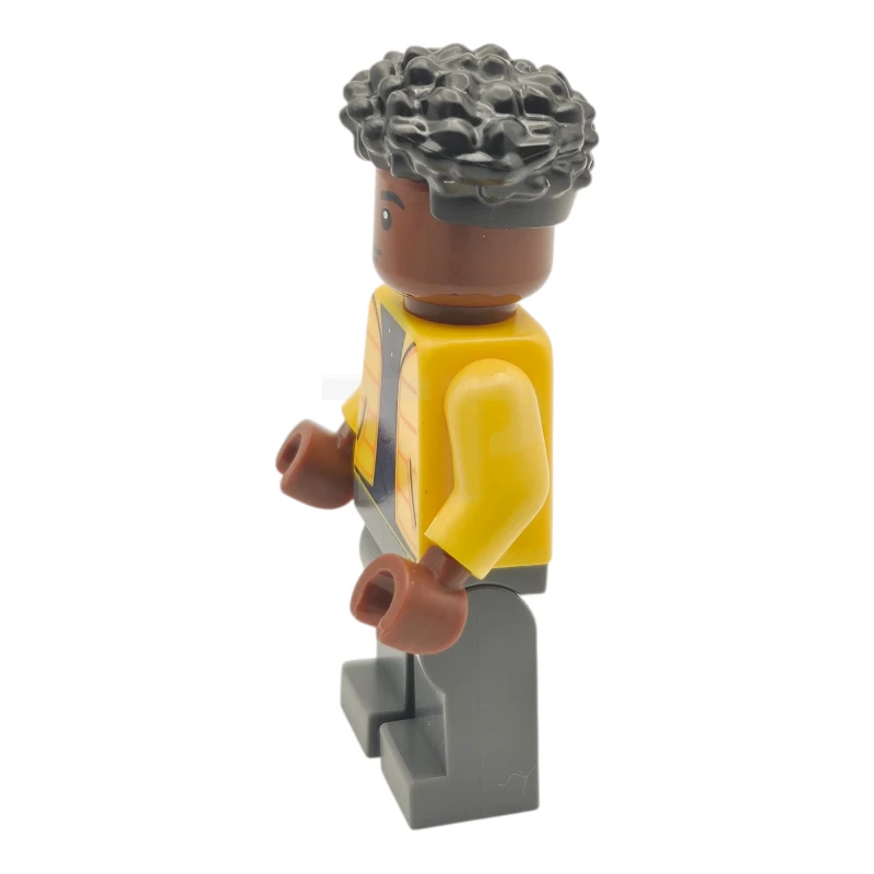 LEGO&reg; jw125 Darius Bowman - Gelbe Jacke über dunkelblauem Hemd, dunkelbläulich-graue Beine