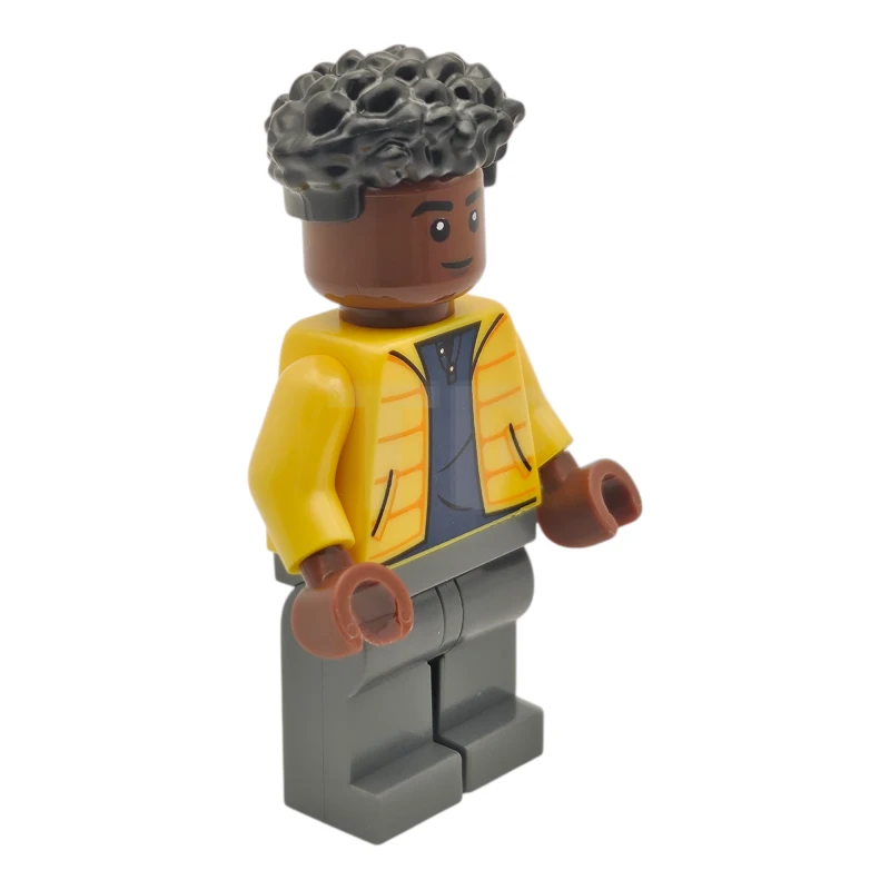 LEGO&reg; jw125 Darius Bowman - Gelbe Jacke über dunkelblauem Hemd, dunkelbläulich-graue Beine