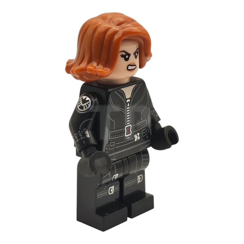 LEGO&reg; sh0922 Black Widow - Black Jumpsuit, Dark Orange Short Hair, Printed Legs, Printed Arms