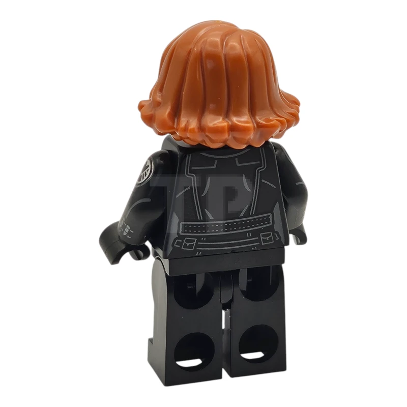 LEGO&reg; sh0922 Black Widow - Black Jumpsuit, Dark Orange Short Hair, Printed Legs, Printed Arms