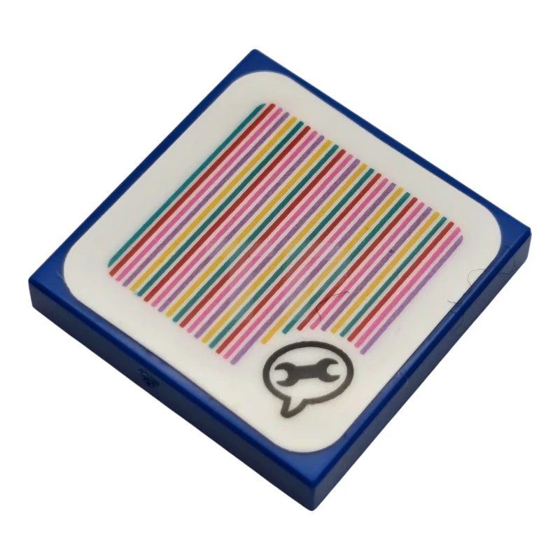 LEGO&reg; 6532147 - 3068pb2577 - Baldosa 2 x 2 con código de escáner de Super Mario Patrón de burbujas de diálogo de sapo azul