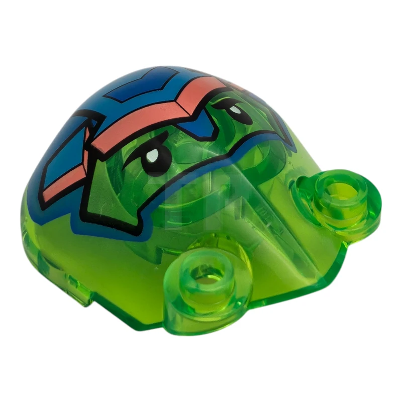 LEGO&reg; 6554466 - 5276pb01 - Large Figure Armor, Shoulder with 2 Hollow Studs with Z-Blob Face with Black Eyes and Blue, Dark Azure, and Coral Helmet Pattern