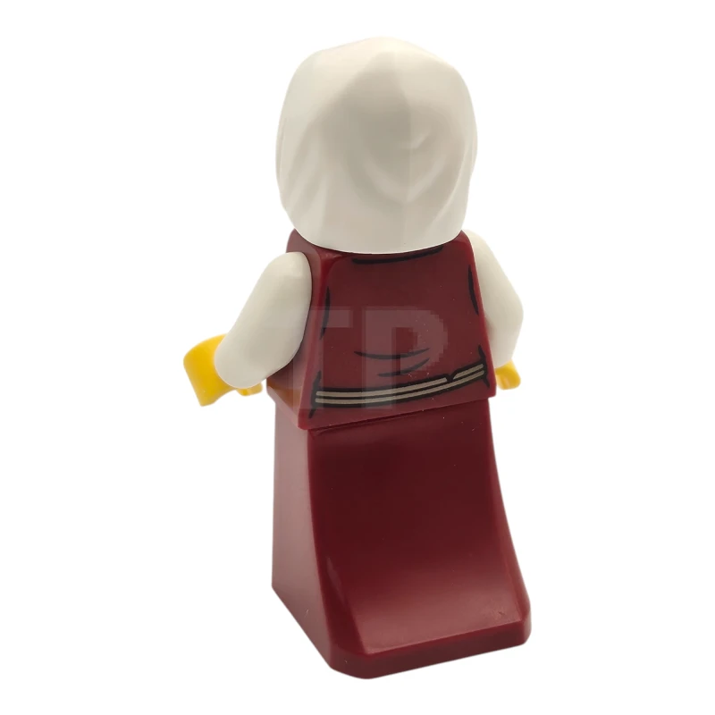 LEGO&reg; cas586 Innkeeper - Female, Dark Red Dress, White Hood