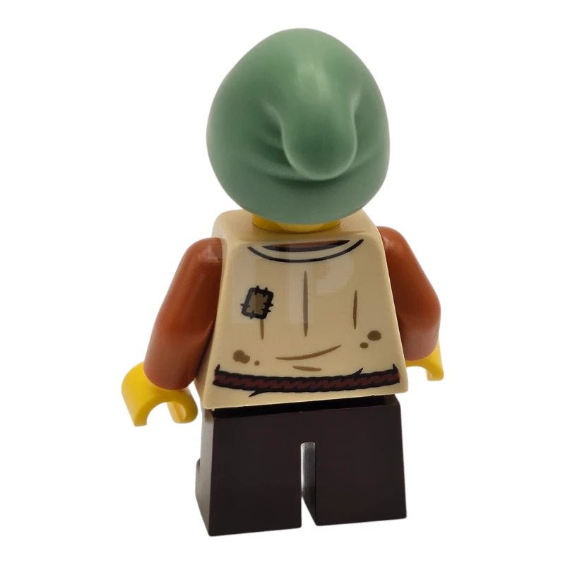 LEGO&reg; cas584 Bauernjunge - Tan Weste, dunkelbraune kurze Beine, sandgrüner Schlapphut
