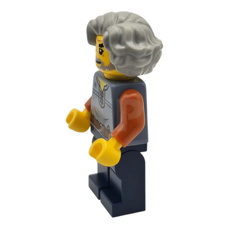 LEGO&reg; cas583 Gobelinweber - Sandblaue Weste, dunkelblaue Beine, hellbläulich-graues gewelltes Haar