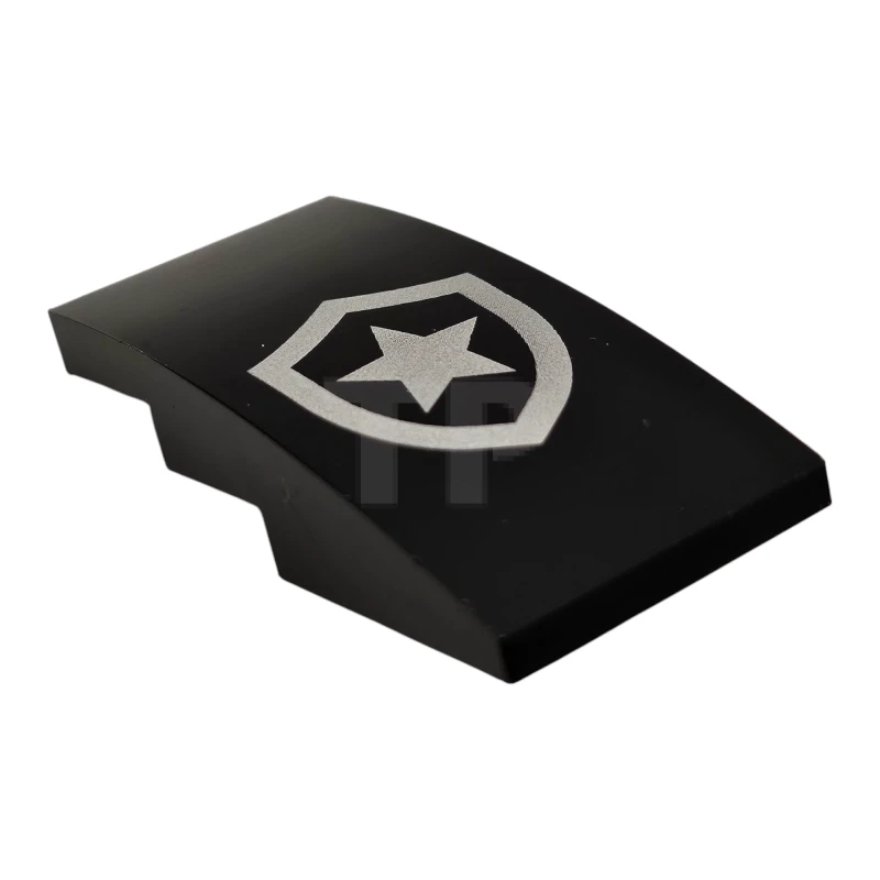 LEGO&reg; 93606pb208 - 6526735 - Slope, Curved 4 x 2 with Silver Police Star Badge Logo Pattern