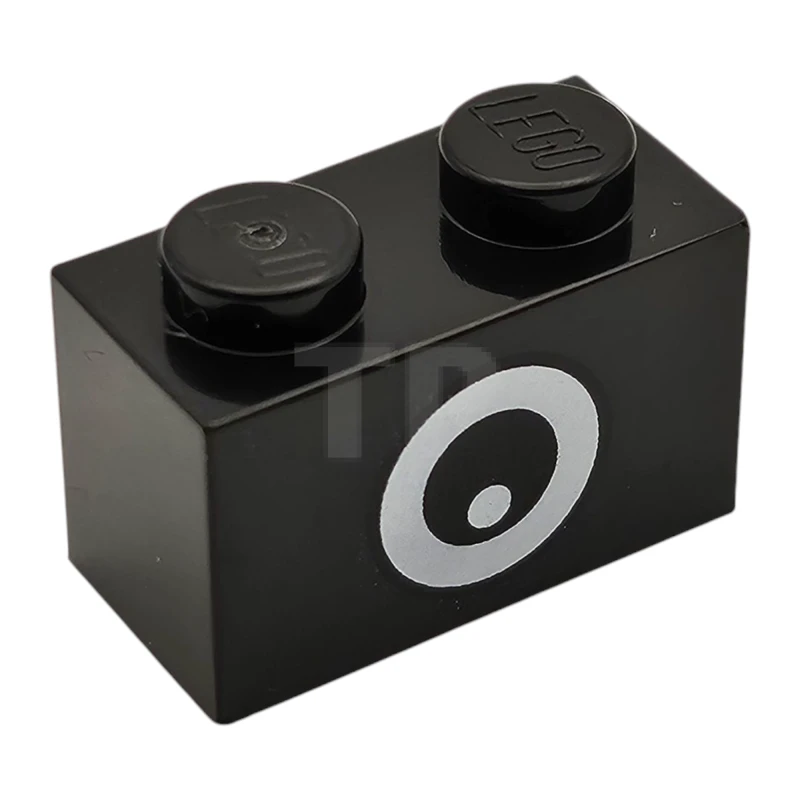 LEGO&reg; 6482839 - 3004pb343 - Brick 1 x 2 with Eye Pattern (Super Mario Chain Chomp)