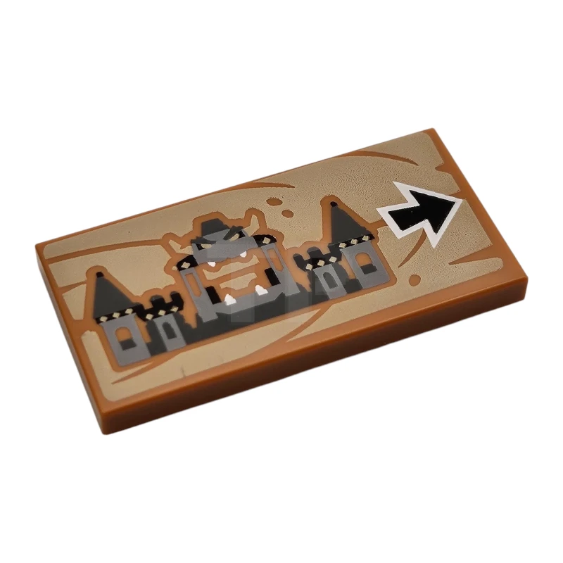 LEGO&reg; 6503911 - 87079pb1445 - Tile 2 x 4 with Bowser Castle and Arrow Pattern