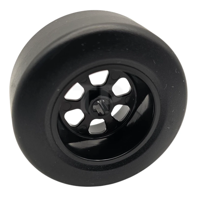 LEGO&reg; 6464551 - 105645pb01 - Wheel 50 x 22 with Axle Hole and 6 Holes with Molded Black Hard Rubber Tire Pattern