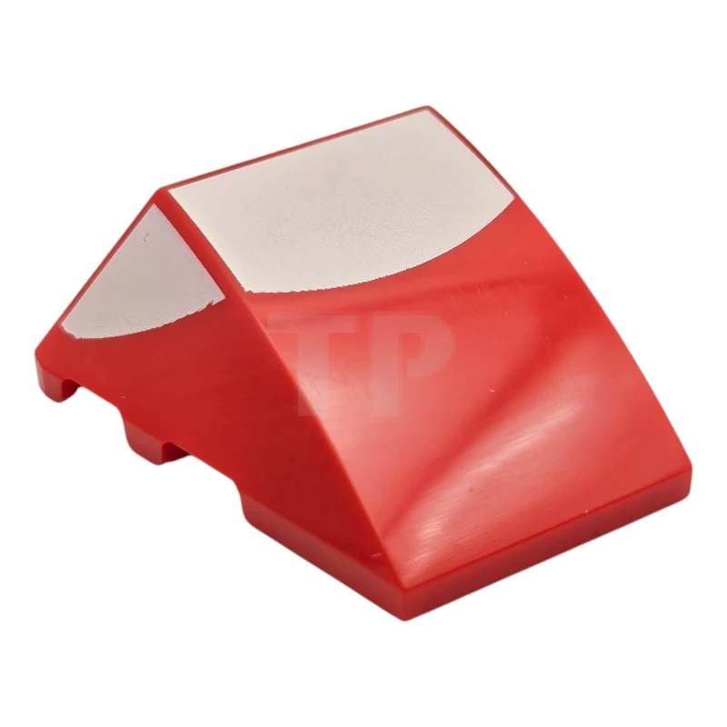 LEGO&reg; 6475057 - 64225pb073 - Wedge 4 x 3 Triple Curved No Studs with White Half Circle from Side to Side Pattern