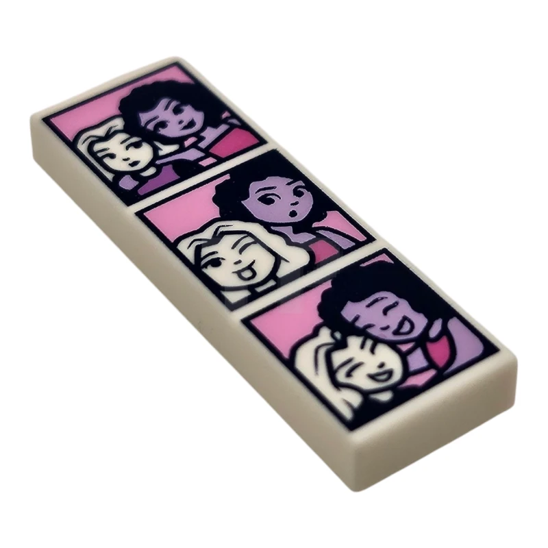 LEGO&reg; 63864pb282 - 6520954 - Tile 1 x 3 with Friends Nova and Aliya Photo Booth Pictures Pattern