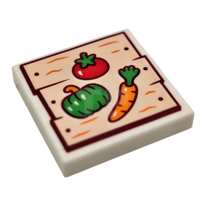 LEGO&reg; 6523532 - 3068pb2554 - Piastrelle 2 x 2 con motivo a pomodoro, paprika/pepe e carota