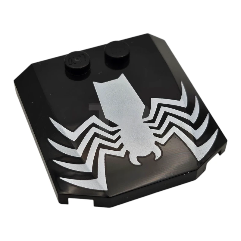 LEGO&reg; 6526028 - 45677pb169 - Wedge 4 x 4 x 2/3 Triple Curved with White Spider Wide Abdomen Pattern