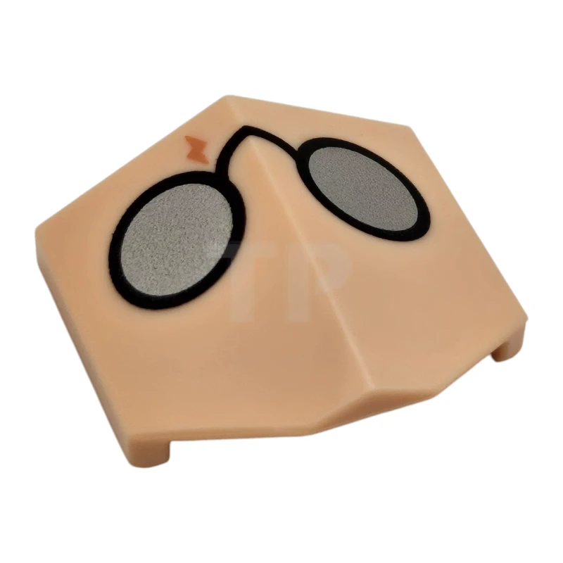 LEGO&reg; 6523389 - 1762pb002 - Slope 2 x 2 x 2/3 - 33° Double Curved with Corner with Round Glasses Pattern (HP Harry Potter Face)