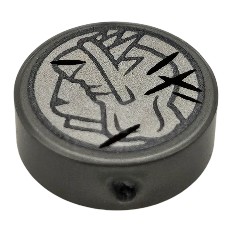 LEGO&reg; 6526051 - 98138pb445 - Tile 1 x 1 Round with Lady Silver Coin Pattern