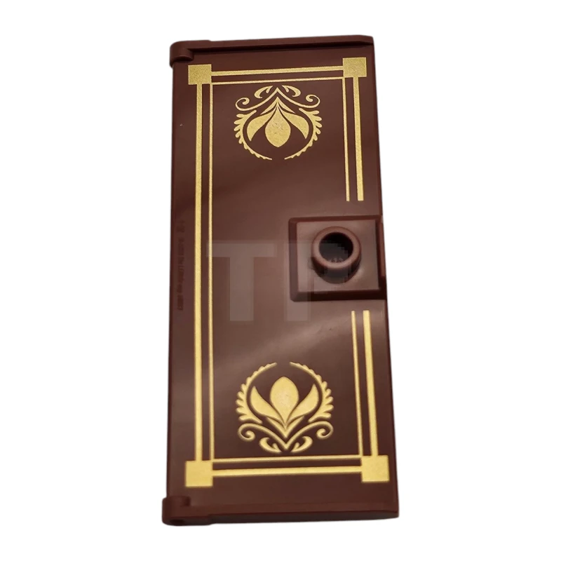 LEGO&reg; 6521956 - 80683pb001 - Door 1 x 3 x 6 with Stud Handle with Gold Border and Arendelle Flowers Pattern