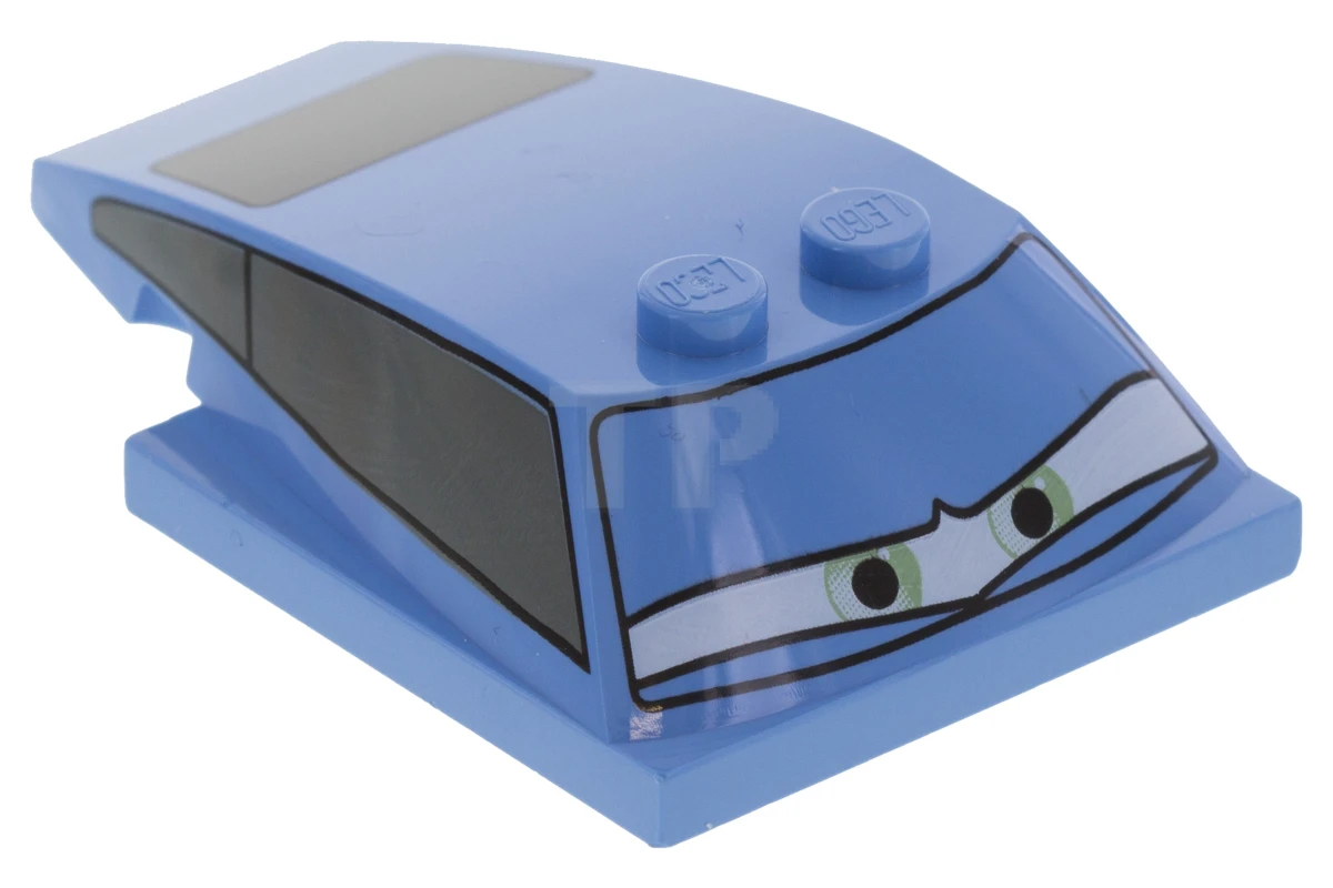 LEGO&reg; 4653829 - 93591pb12 - Keil 6 x 4 x 1 1/3 mit 4 x 4 Basis mit grünen Augen in der Mitte und Fenstermuster (Finn McMissile)