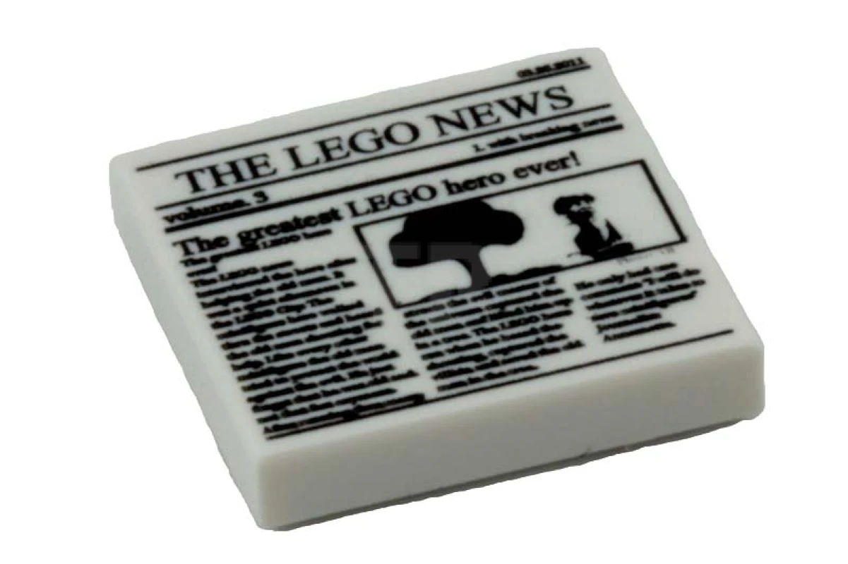 LEGO&reg; 4655208 - 3068pb0431 - Tegel 2 x 2 met Krant 'HET LEGO NIEUWS' Patroon