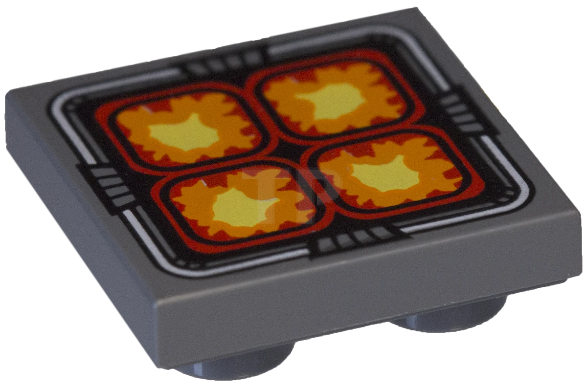 LEGO&reg; 6025210 - 11203pb007 - Tegel 2 x 2 omgekeerd met gasfornuispatroon