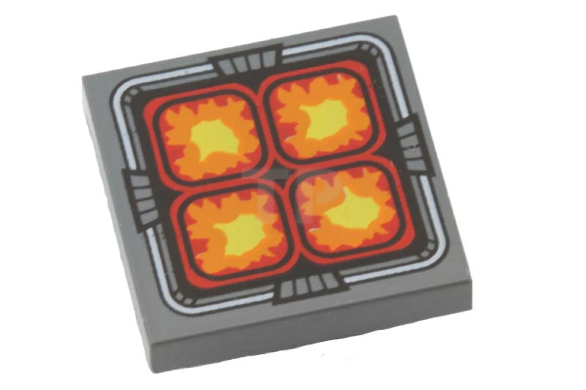 LEGO&reg; 6025210 - 11203pb007 - Tegel 2 x 2 omgekeerd met gasfornuispatroon