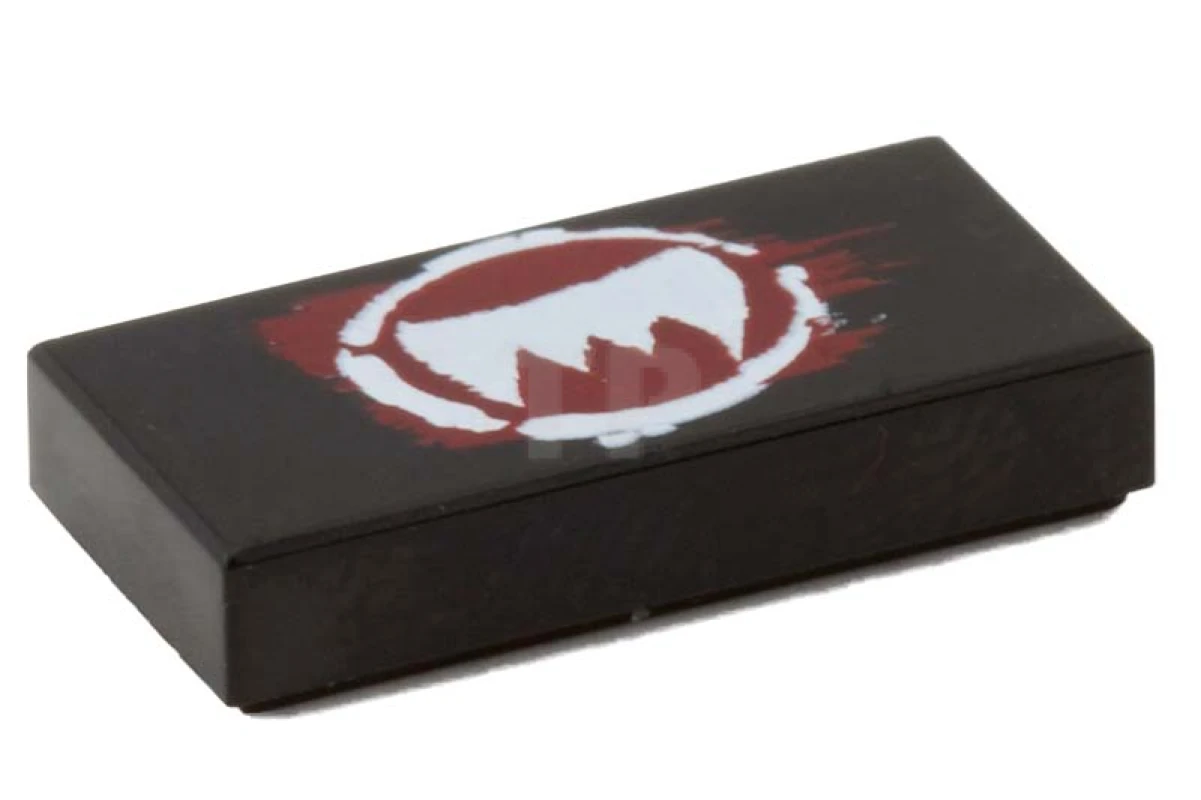 LEGO&reg; 6023830 - 3069pb0254 - Piastrelle 1 x 2 con motivo a zanne