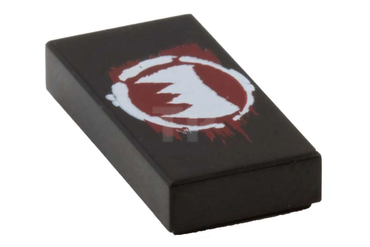 LEGO&reg; 6023830 - 3069pb0254 - Piastrelle 1 x 2 con motivo a zanne