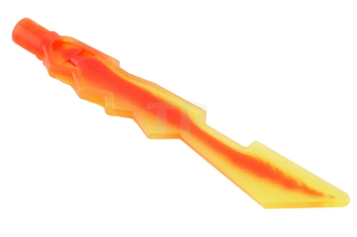 LEGO&reg; 6020758 - 11439pb03 - Figine, arme épée, bords dentelés avec motif marbré trans-rouge.