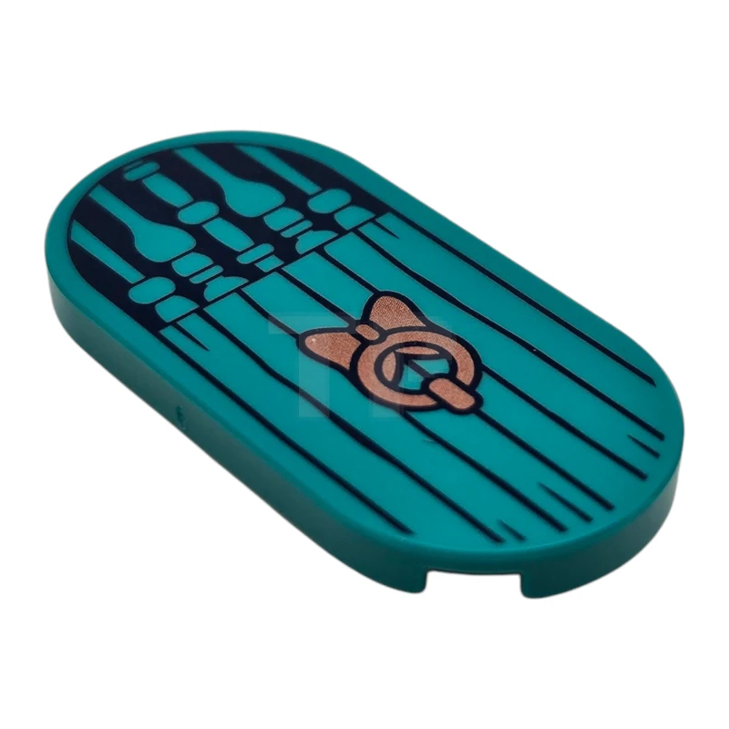 LEGO&reg; 6529236 - 66857pb086 - Carreau 2 x 4 ovale avec porte avec motifs de fuseaux.