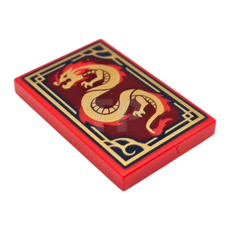 LEGO&reg; 6518768 - 26603pb472 - Baldosa 2 x 3 con dibujo de dragón