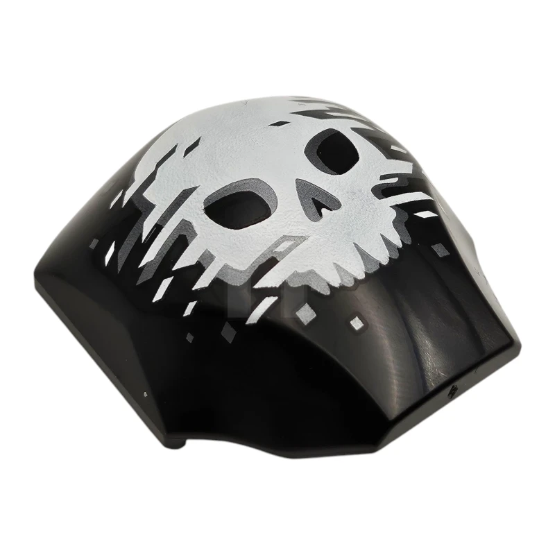 LEGO&reg; 6523365 - 85834pb09 - Large Figure Armor, Smooth with 2 x 2 Round Brick Attachment with White Skull with Pixelated Shearing and Dark Silver Drop Shadow Pattern