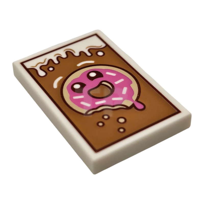 LEGO&reg; 6519477 - 26603pb473 - Carreau 2 x 3 avec motif en forme de beigne