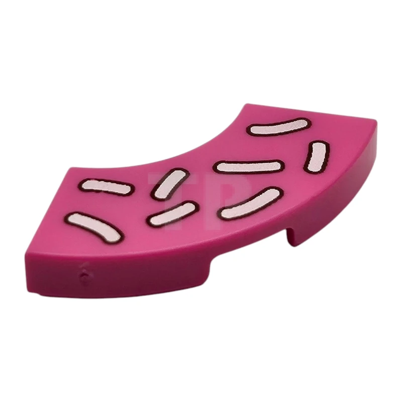 LEGO&reg; 6519475 - 27925pb021 - Tile, Round Corner 2 x 2 Macaroni with White Sprinkles Pattern