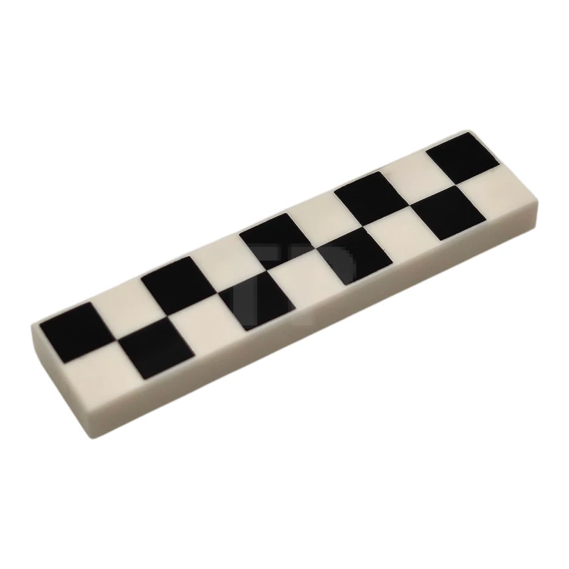 LEGO&reg; 6529229 - 2431pb0905 - Carreau 1 x 4 avec motif à carreaux noirs.