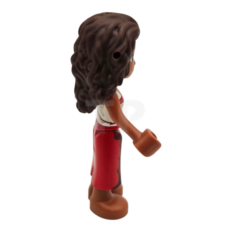 LEGO&reg; moa007 Moana (Sienna) - Minipop, rood-wit topje, rode lange rok, donkerbruin haar