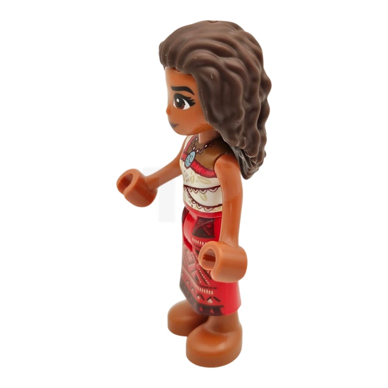 LEGO&reg; moa007 Moana (Sienna) - Minipop, rood-wit topje, rode lange rok, donkerbruin haar