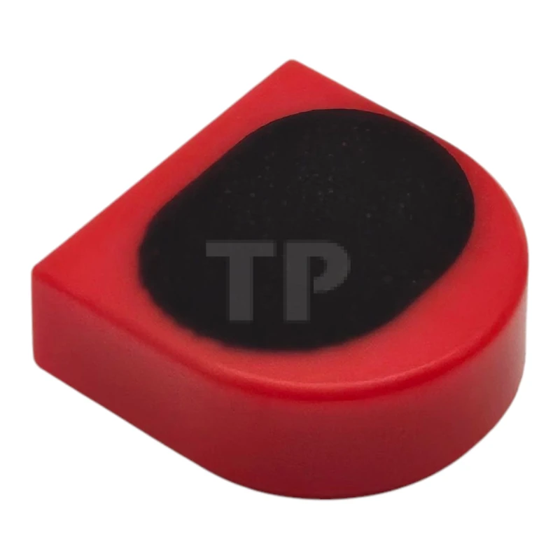 LEGO&reg; 6539349 - 24246pb056 - Fliese, Rund 1 x 1 Halbkreis Erweitert mit schwarzem Oval-Muster