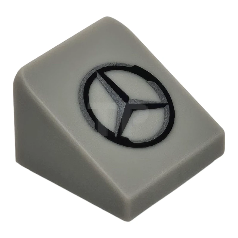LEGO&reg; 6539348 - 54200pb133 - Slope 30 1 x 1 x 2/3 with Black and Dark Silver Mercedes Logo Pattern