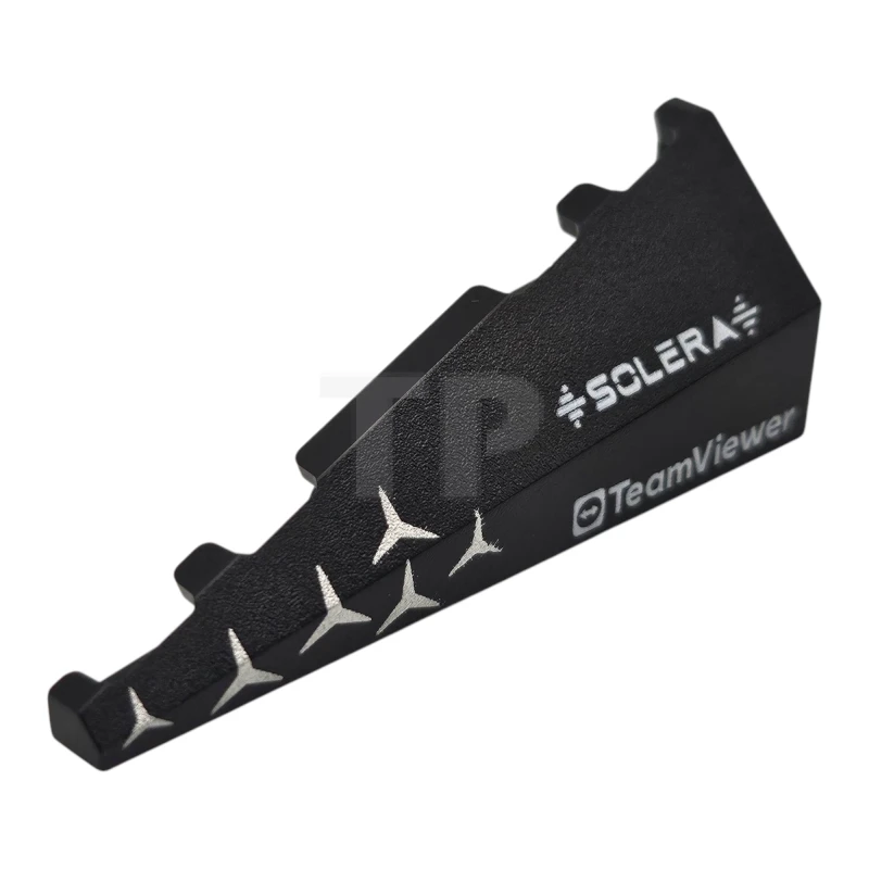 LEGO&reg; 6540677 - 3505pb04 - Wedge 5 x 2 Right with Silver Mercedes Logo Repeating, White 'TeamViewer' and 'SOLERA' Pattern