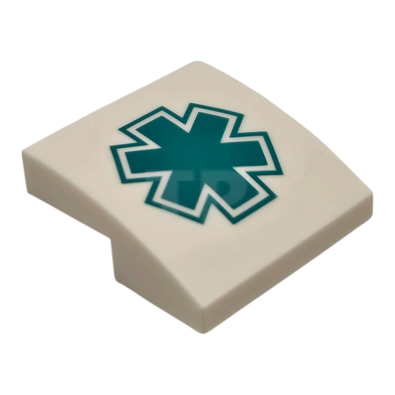 LEGO&reg; 6515061 - 15068pb610 - Slope 2 x 2 x 2/3 Curved with EMT Star of Life Pattern