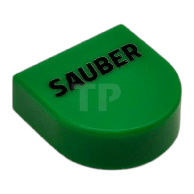 LEGO&reg; 24246pb054 - 6539359 - Tile, Round 1 x 1 Half Circle Extended with Black 'SAUBER' Pattern