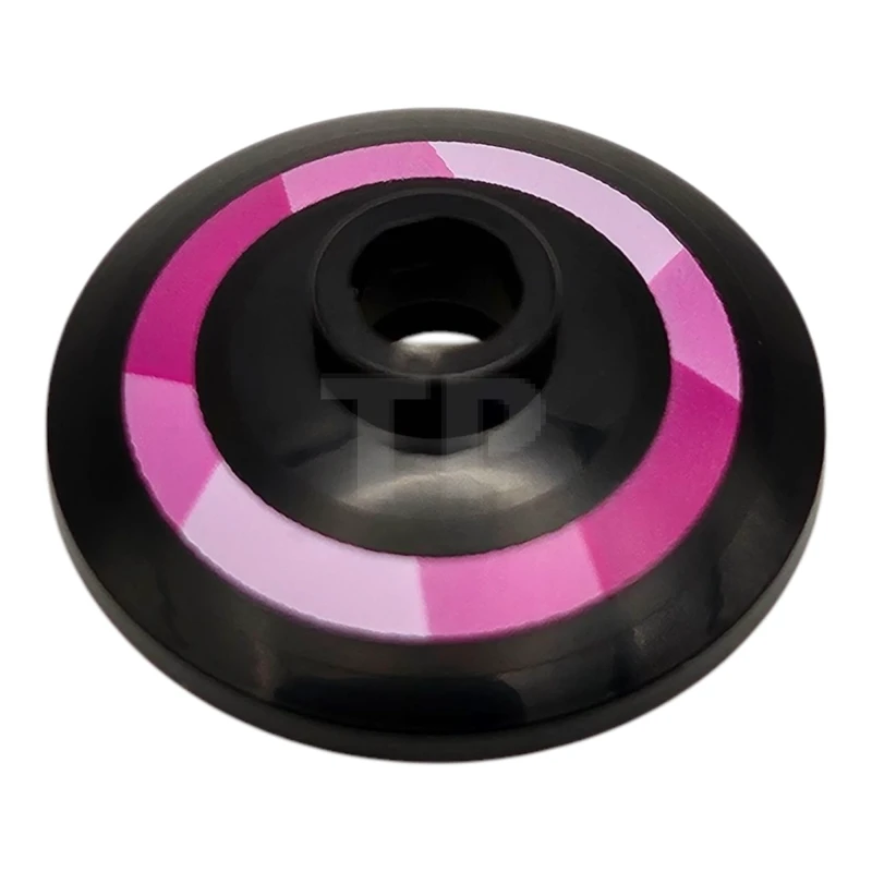 LEGO&reg; 6539360 - 4740pb034 - Dish 2 x 2 Inverted (Radar) with Bright Pink, Dark Pink, and Magenta Ring Pattern