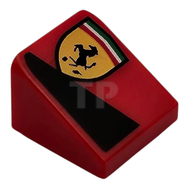 LEGO&reg; 54200pb126R - 6539340 - Slope 30 1 x 1 x 2/3 with Ferrari Logo and Black Triangle Pattern Model Right Side