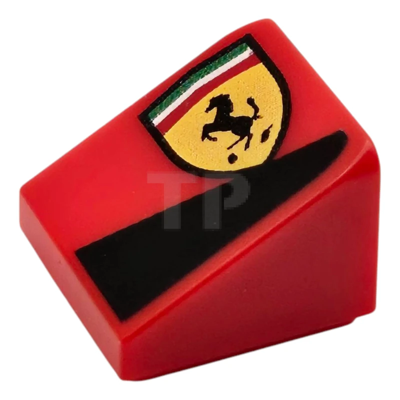 LEGO&reg; 6539339 - 54200pb126L - Slope 30 1 x 1 x 2/3 with Ferrari Logo and Black Triangle Pattern Model Left Side