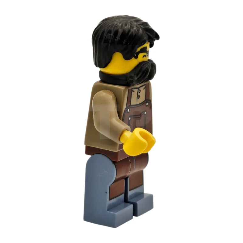 LEGO&reg; twn515 Tudor House Clockmaker - Dark Tan Shirt with Reddish Brown Apron, Sand Blue Legs, Black Hair and Moustache