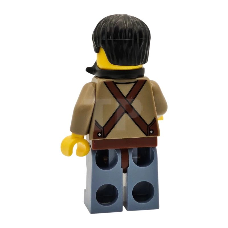 LEGO&reg; twn515 Tudor House Clockmaker - Dark Tan Shirt with Reddish Brown Apron, Sand Blue Legs, Black Hair and Moustache