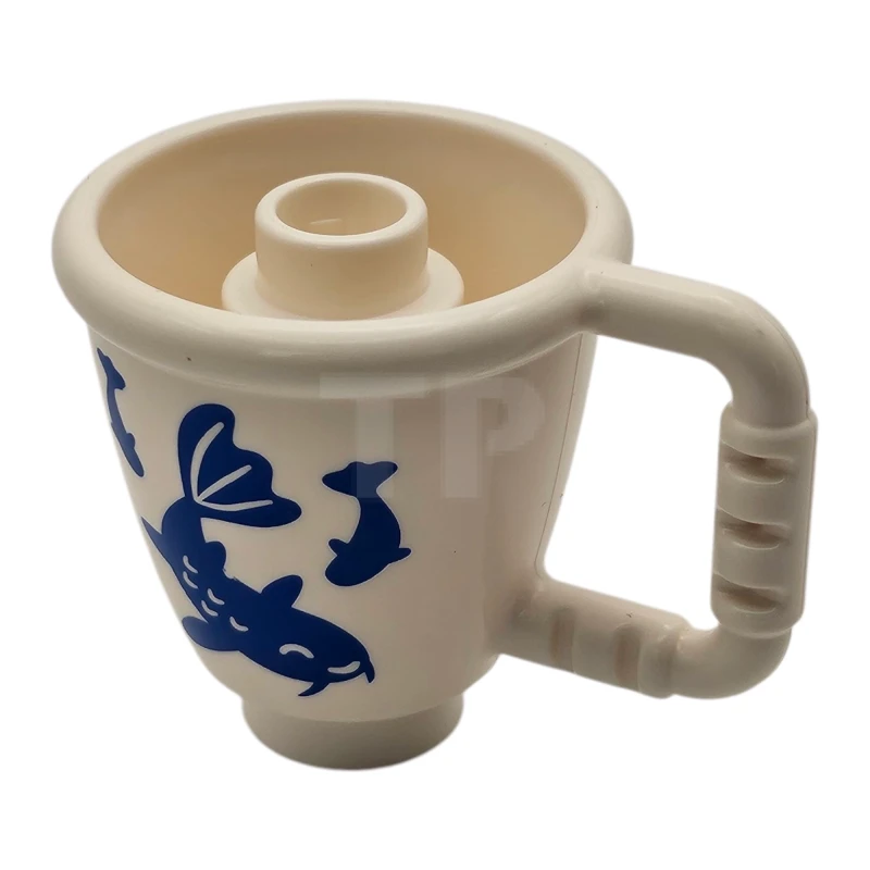 LEGO&reg; 6330483 - 27383pb03 - Duplo Utensil Cup with Stud Inside with Blue Koi Fish Pattern